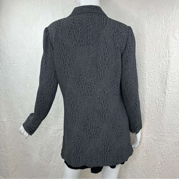 Tamotsu Longline Blazer Gray Viscose Blend - Picture 3 of 12